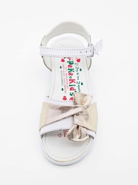 Sandalias Rosado Metálico con Moño para Niña PK081225 - Calzado hecho en Mexico