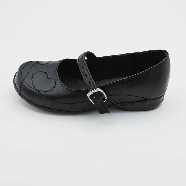Zapato Escolar de Niña Negro con Correa - GT1108