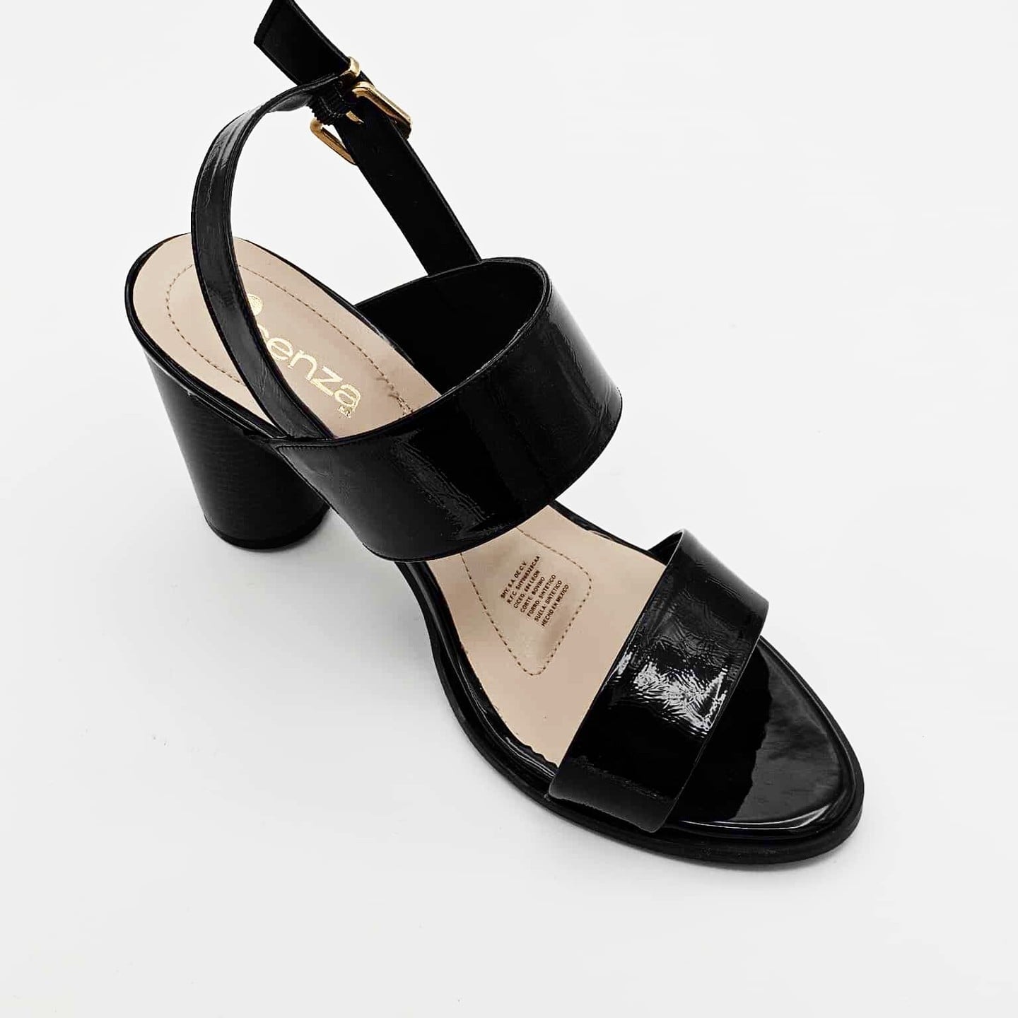 Zapatilla Negra Tacón Redondo | V7205