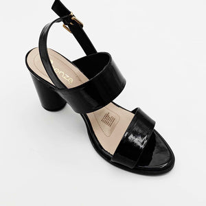 Zapatilla Negra Tacón Redondo | V7205