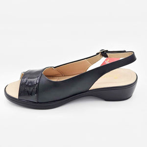 Sandalia de Piel Negra | V25103