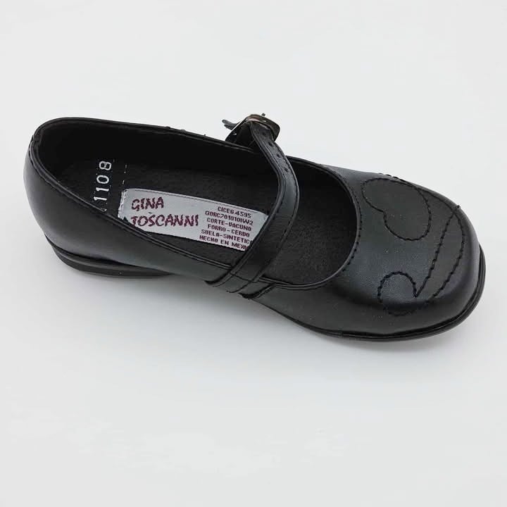 Zapato Escolar de Niña Negro con Correa - GT1108