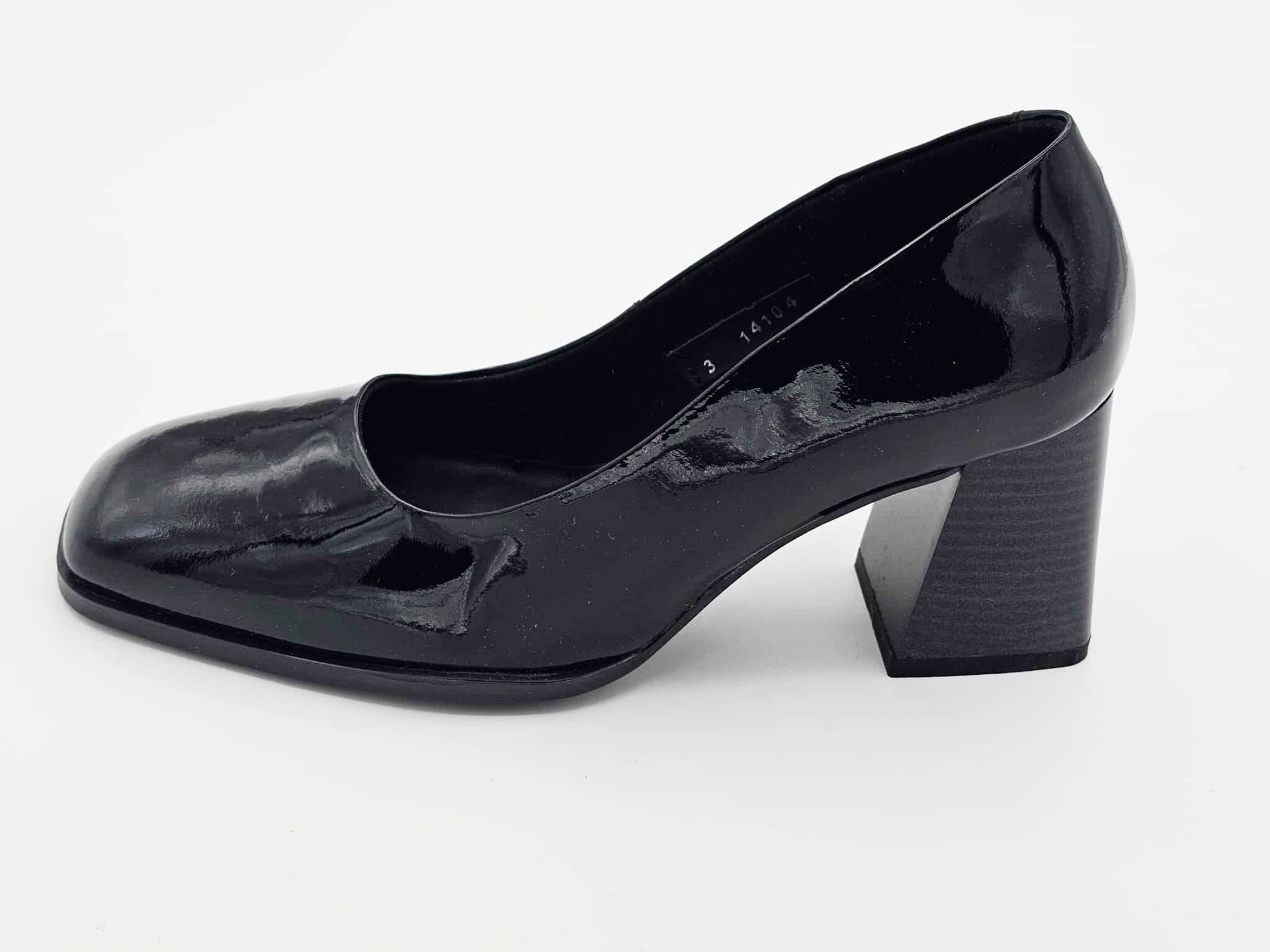 Zapatos Vicenza de Charol Negro con Punta Cuadrada | V14104