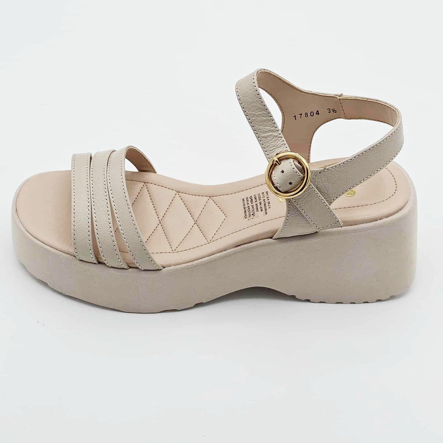 Sandalias Bajas de Plataforma Vicenza - Color Beige de Piel | V17804
