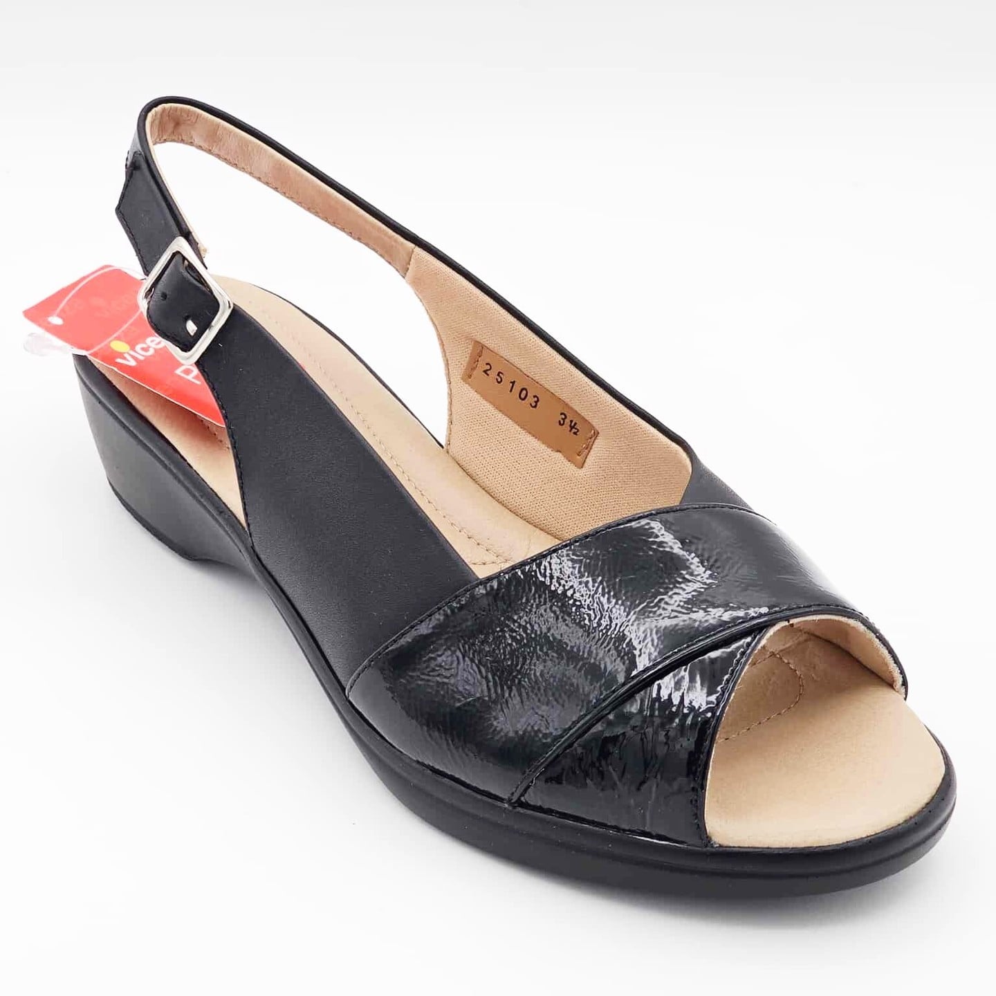 Sandalia de Piel Negra | V25103