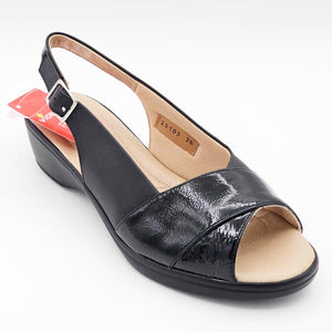 Sandalia de Piel Negra | V25103
