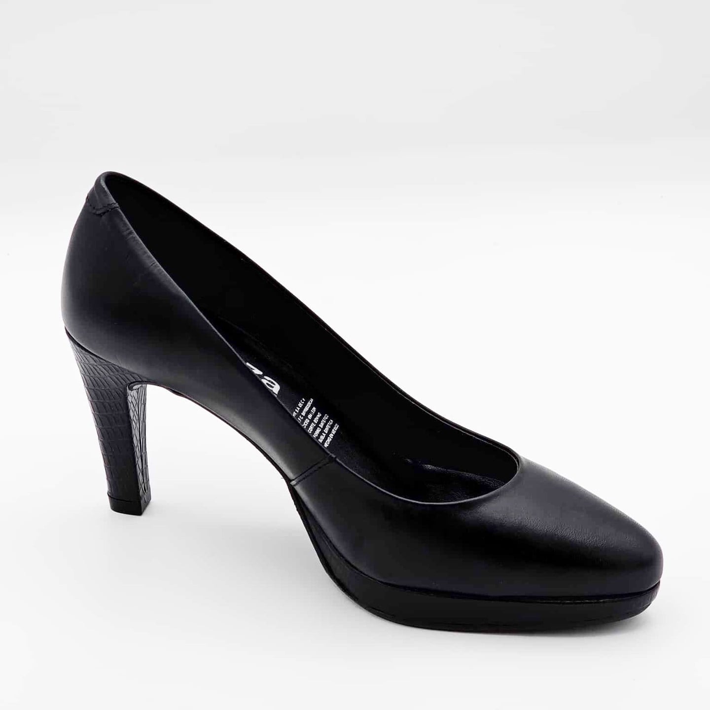 Zapatilla Negra de Piel con Plataforma | 4651