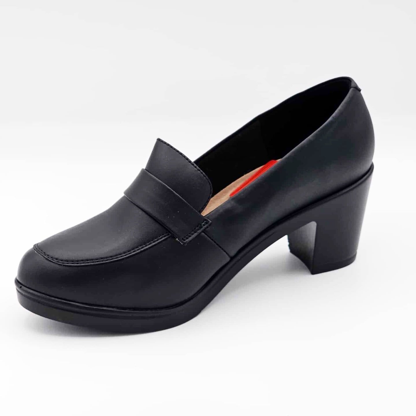 Mocasín Negro de Tacón Grueso Vicenza | 22503