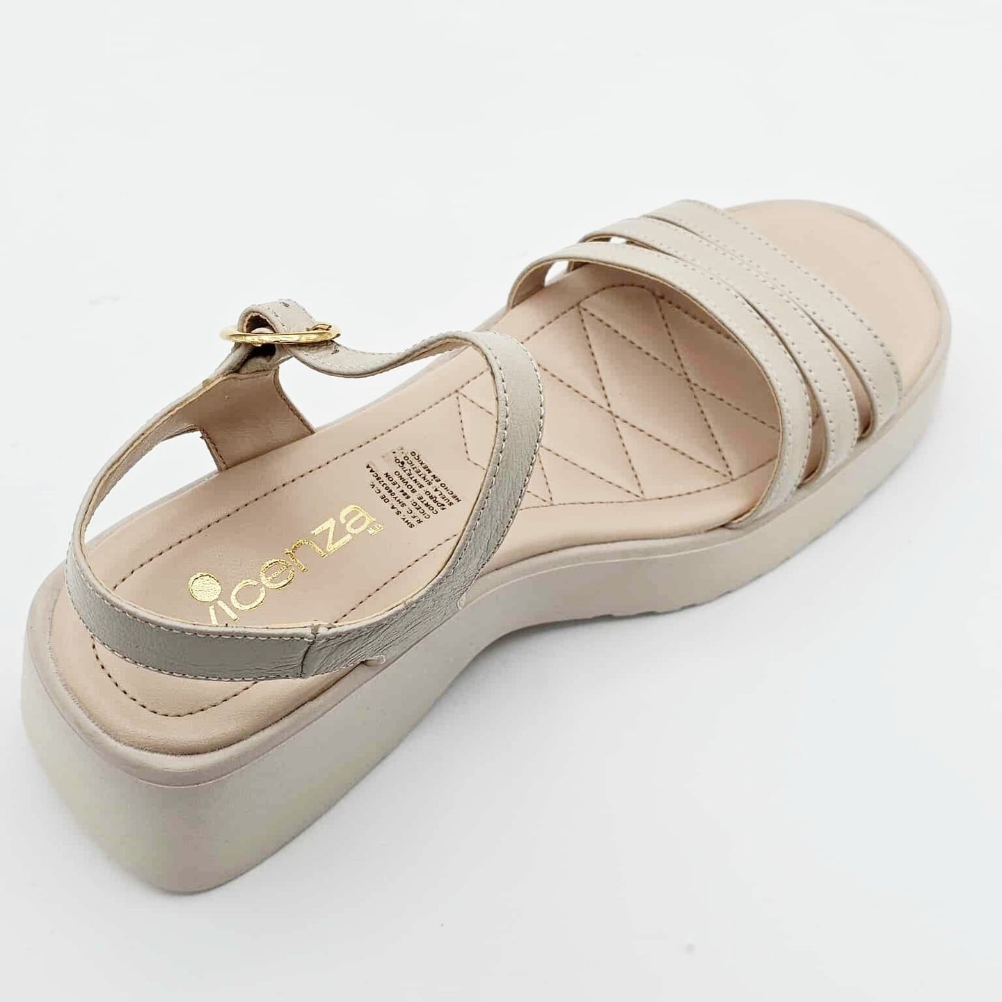 Sandalias Bajas de Plataforma Vicenza - Color Beige de Piel | V17804