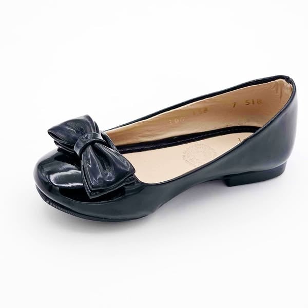 Ballerinas de charol negro con moño - 151405