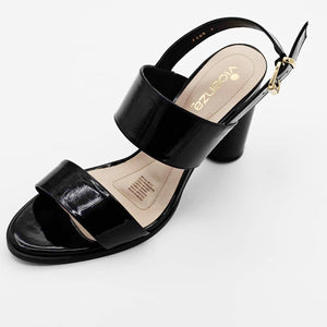 Zapatilla Negra Tacón Redondo | V7205