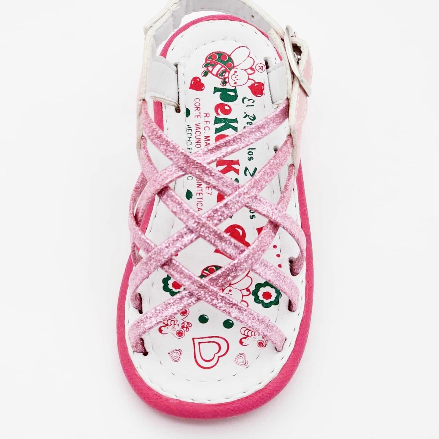 Sandalias para Niña de Tiras Brillantes en Rosa PK0829E7