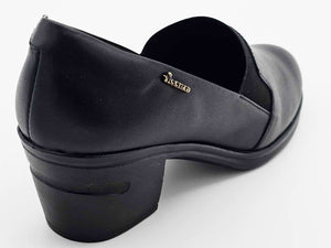 Mocasines Negros de Tacón Ancho | 4510