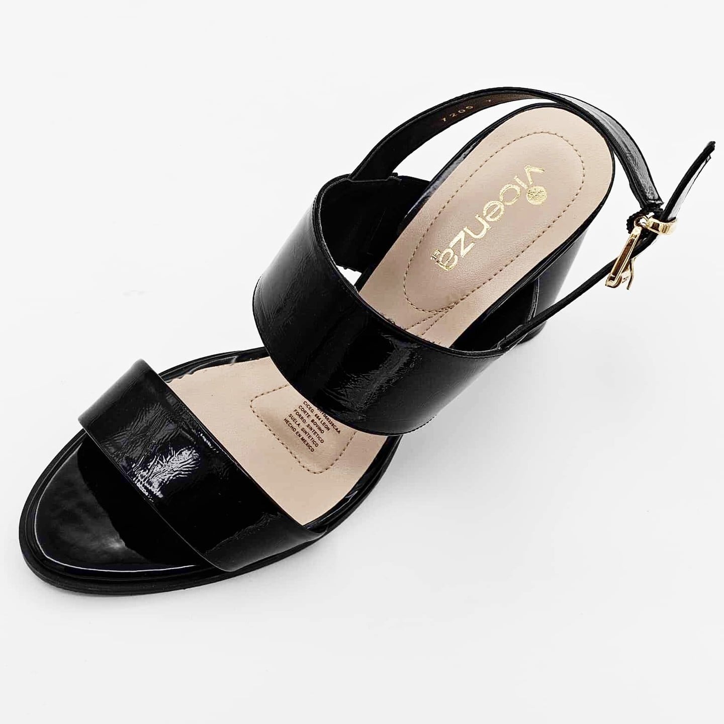 Zapatilla Negra Tacón Redondo | V7205
