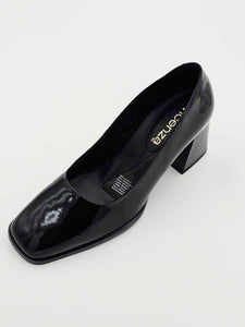 Zapatos Vicenza de Charol Negro con Punta Cuadrada | V14104