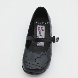 Zapato Escolar de Niña Negro con Correa - GT1108
