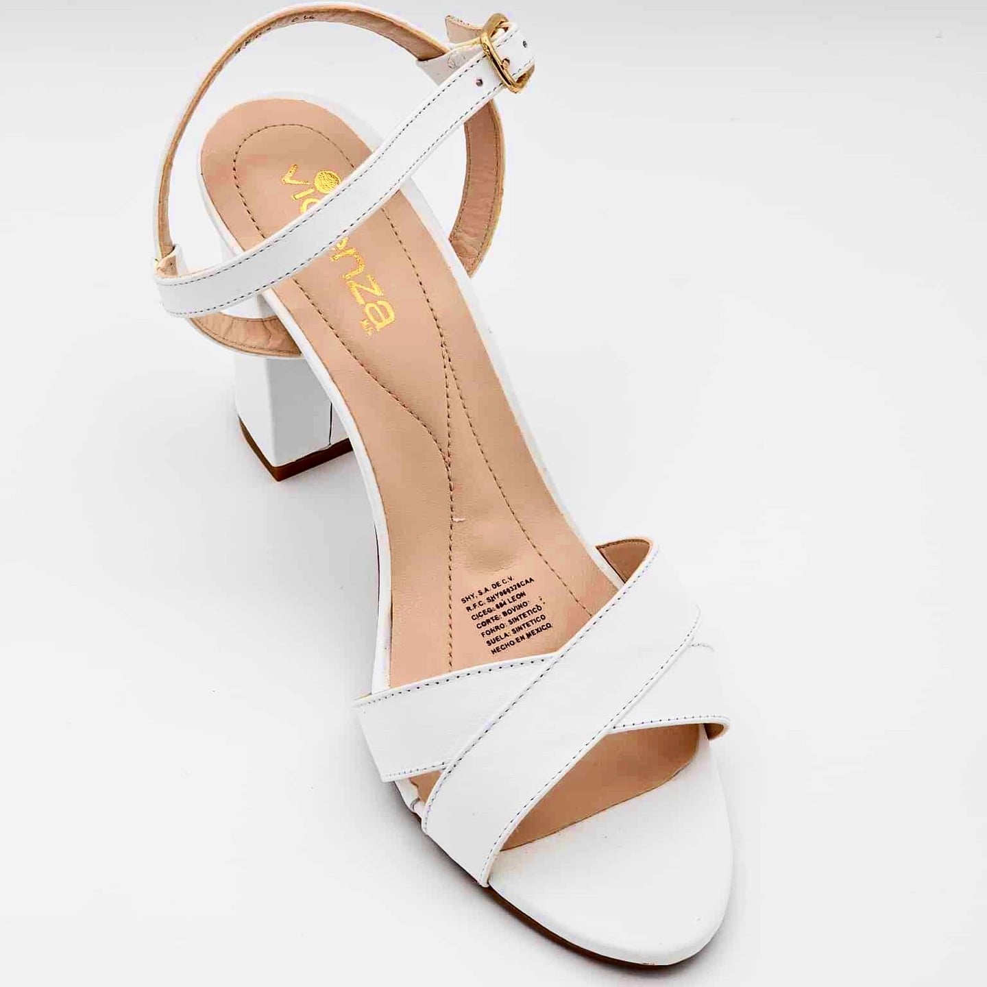Zapatilla Blanca con Tiras Cruzadas - V6561