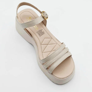 Sandalias Bajas de Plataforma Vicenza - Color Beige de Piel | V17804